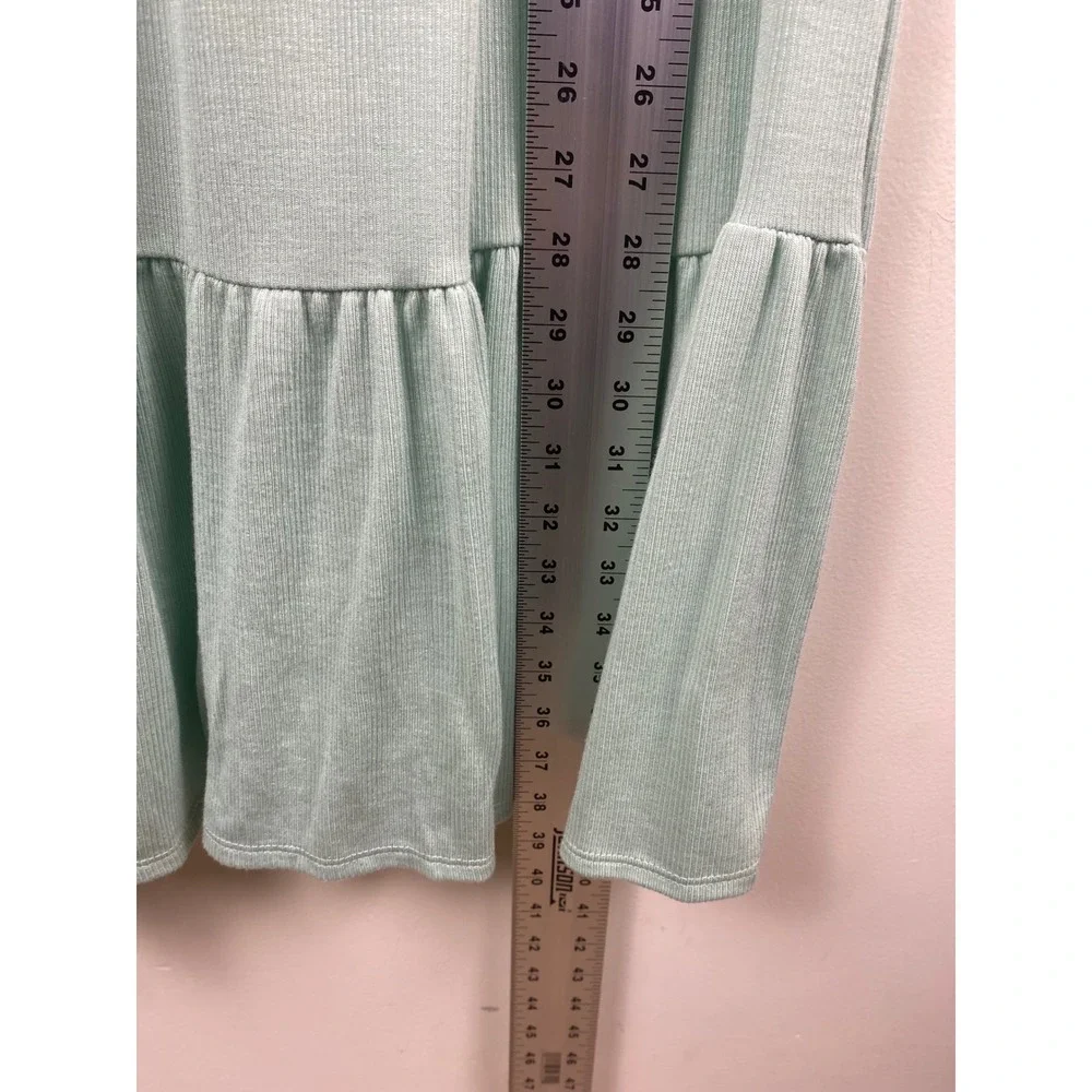 See You Monday Sage Green Ribbed Maxi Dress Flutter Sleeve V-Neck‎ XL NWT